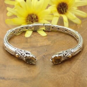 Sterling Silver Bali Gemstone Bracelet B136AMYW531 - Image 3