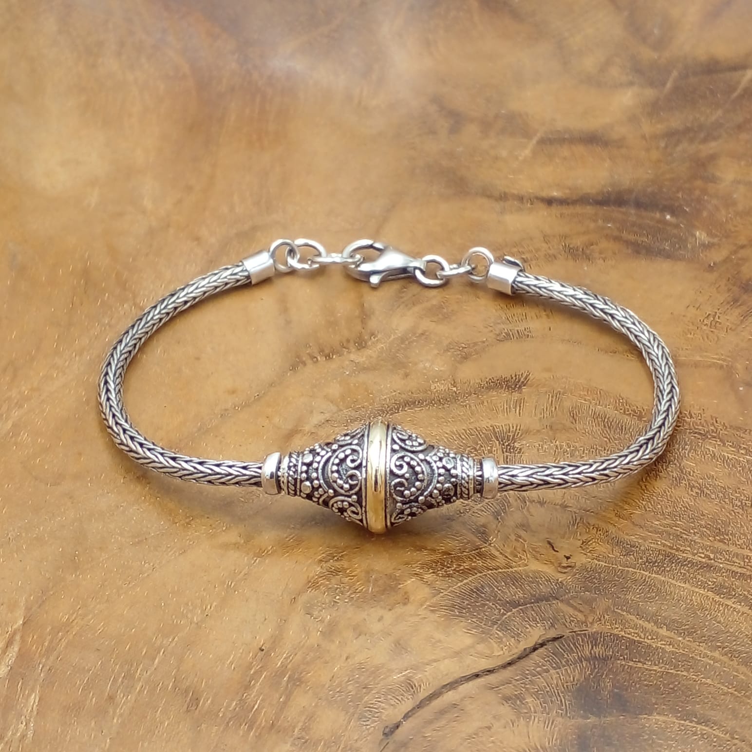 Bali Artisan Silver Gold Bracelet B536W305 - Image 1