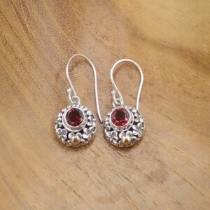 Handmade Bali Gem Earrings E1776BTZW140 - Image 3