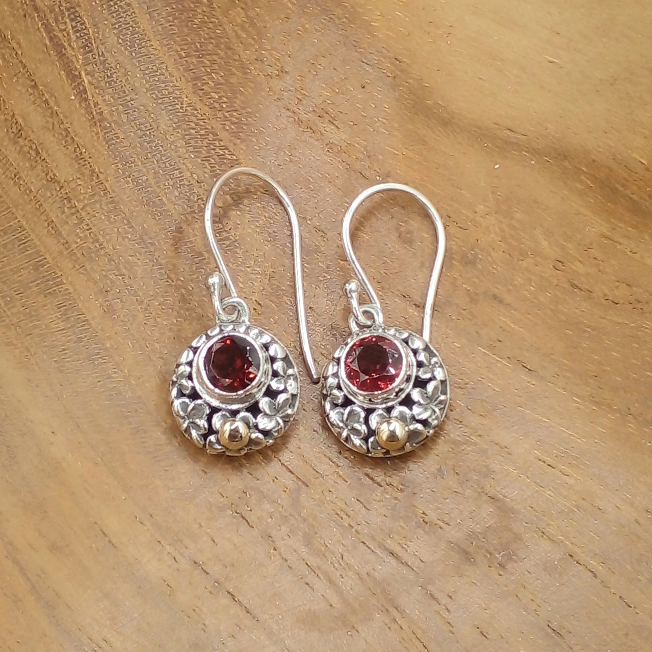 Handmade Bali Gem Earrings E1776BTZW140 - Image 3