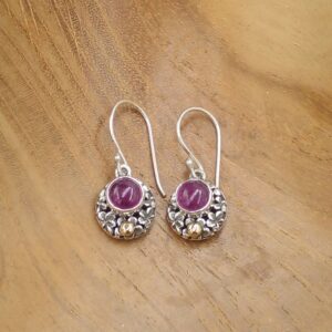 Handmade Bali Gem Earrings E1776BTZW140 - Image 4
