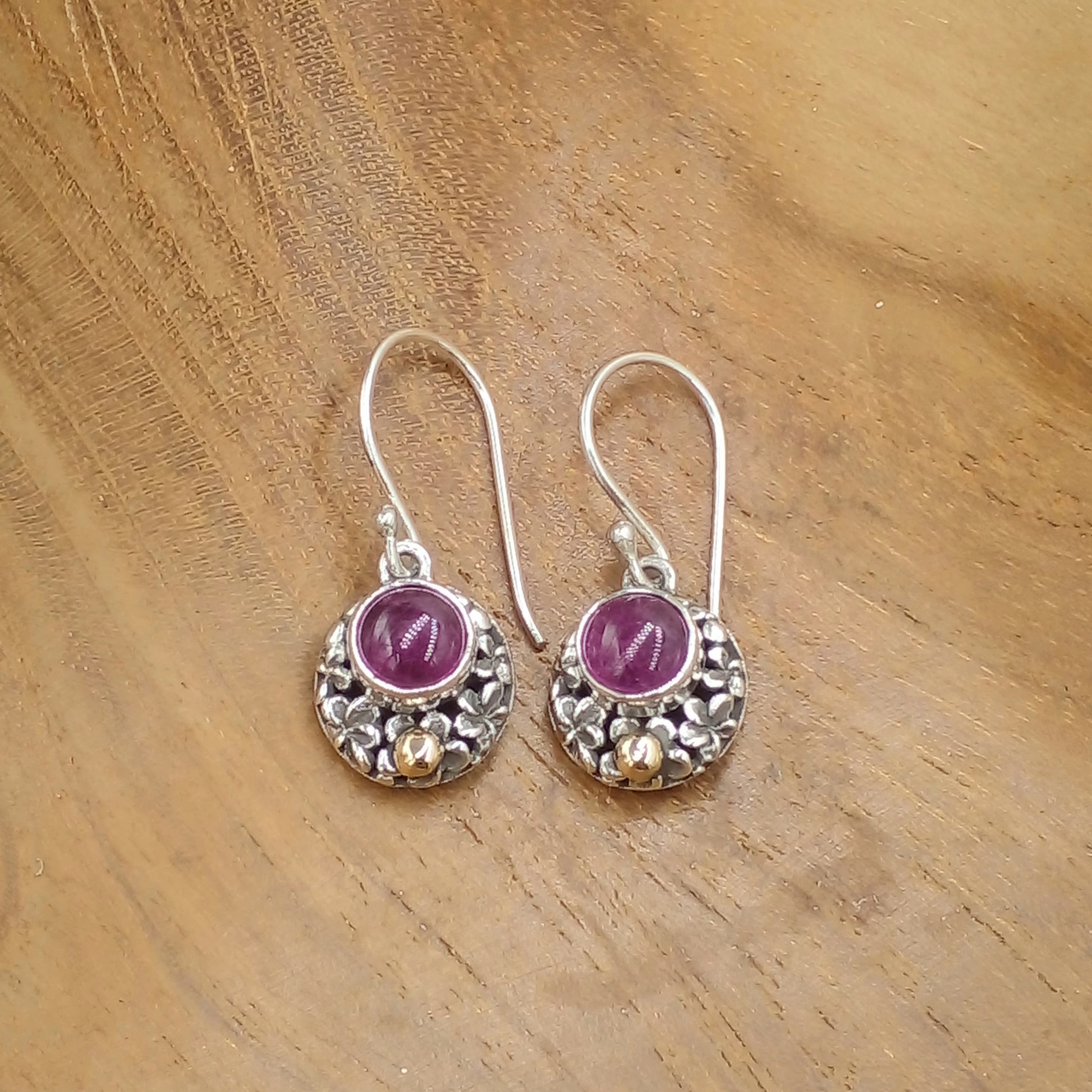 Handmade Bali Gem Earrings E1776BTZW140 - Image 4