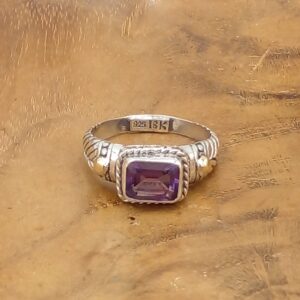 Bali Silver Gemstone Ring R590AMYW175 - Image 2