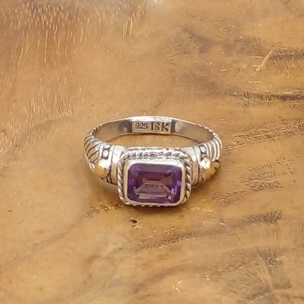 Bali Silver Gemstone Ring R590AMYW175