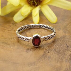Bali Artisan Silver Gemstone Ring R632AMYW75 - Image 1