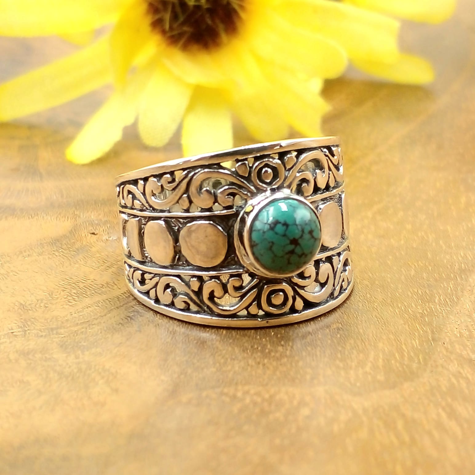 Bali Silver Gemstone Ring R641AMYW155 - Image 1