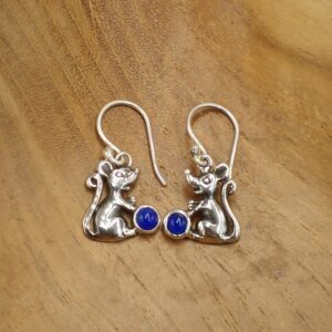 Gemstone Rat Silver Earrings 1777AMYW160 - Image 4