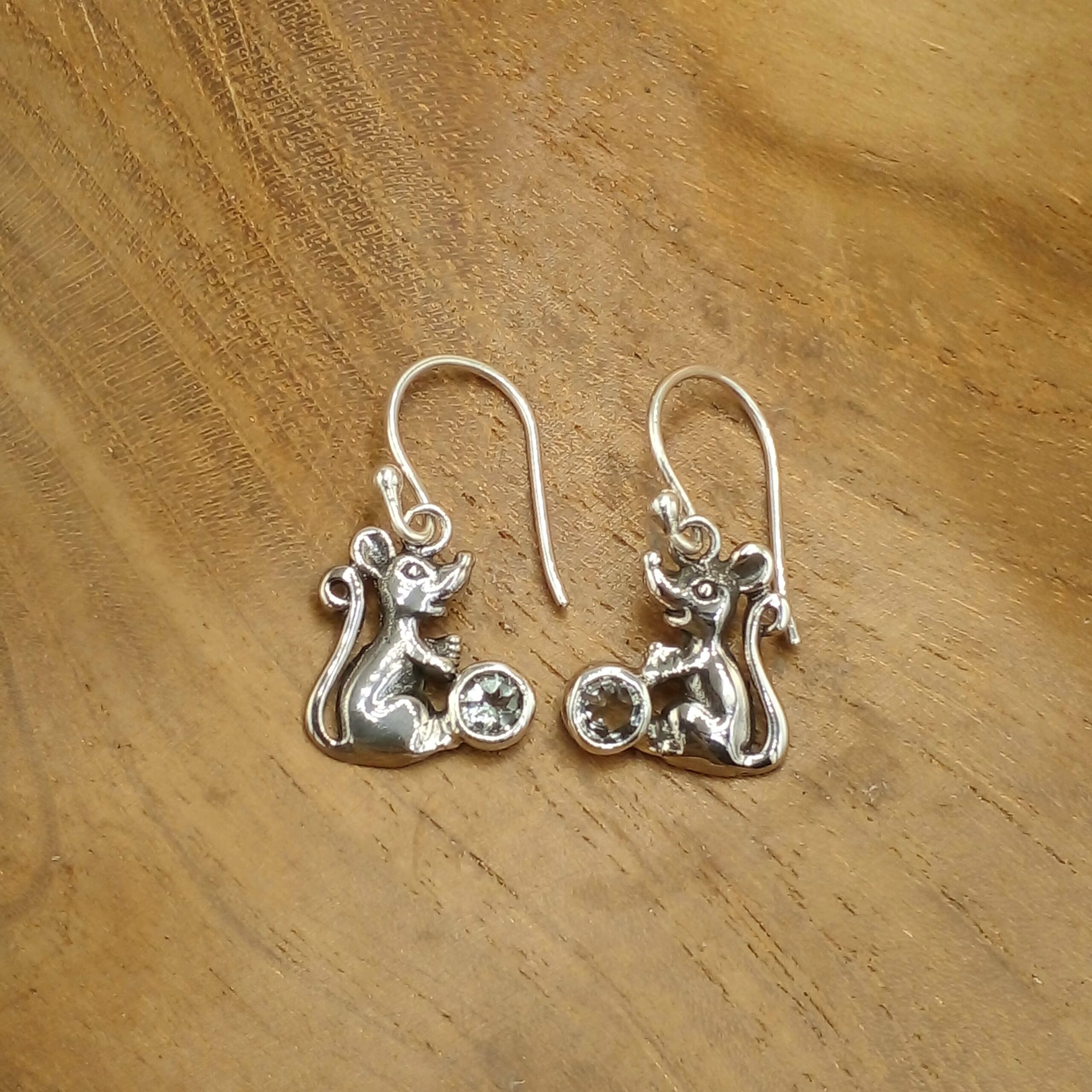 Gemstone Rat Silver Earrings 1777AMYW160 - Image 2