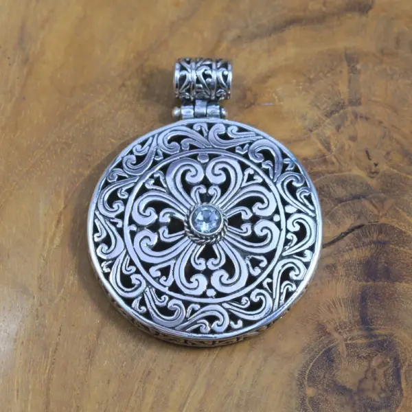 Round Balinese Bun Casting Silver Pendant P800GAMW1062