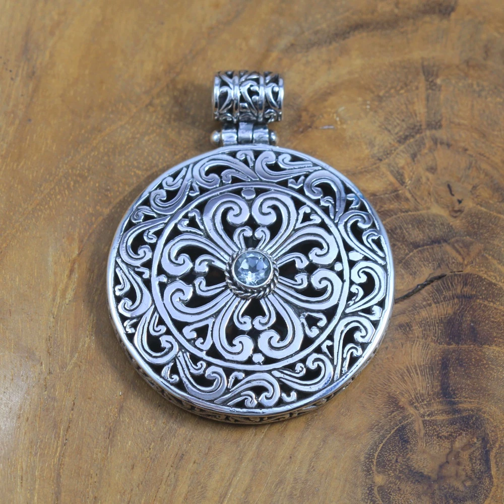 Round Balinese Bun Casting Silver Pendant P800GAMW1062 - Image 1