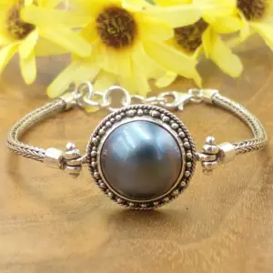 Mabe Pearl Silver Chain Bracelet B663MWTW771 - Image 2