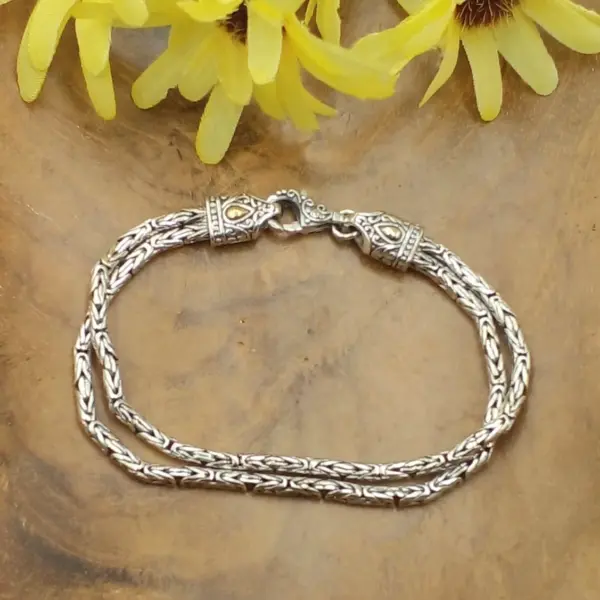 Balinese Silver Chain Bracelet B668W951