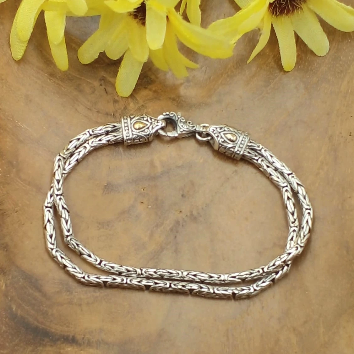 Balinese Silver Chain Bracelet B668W951 - Image 1