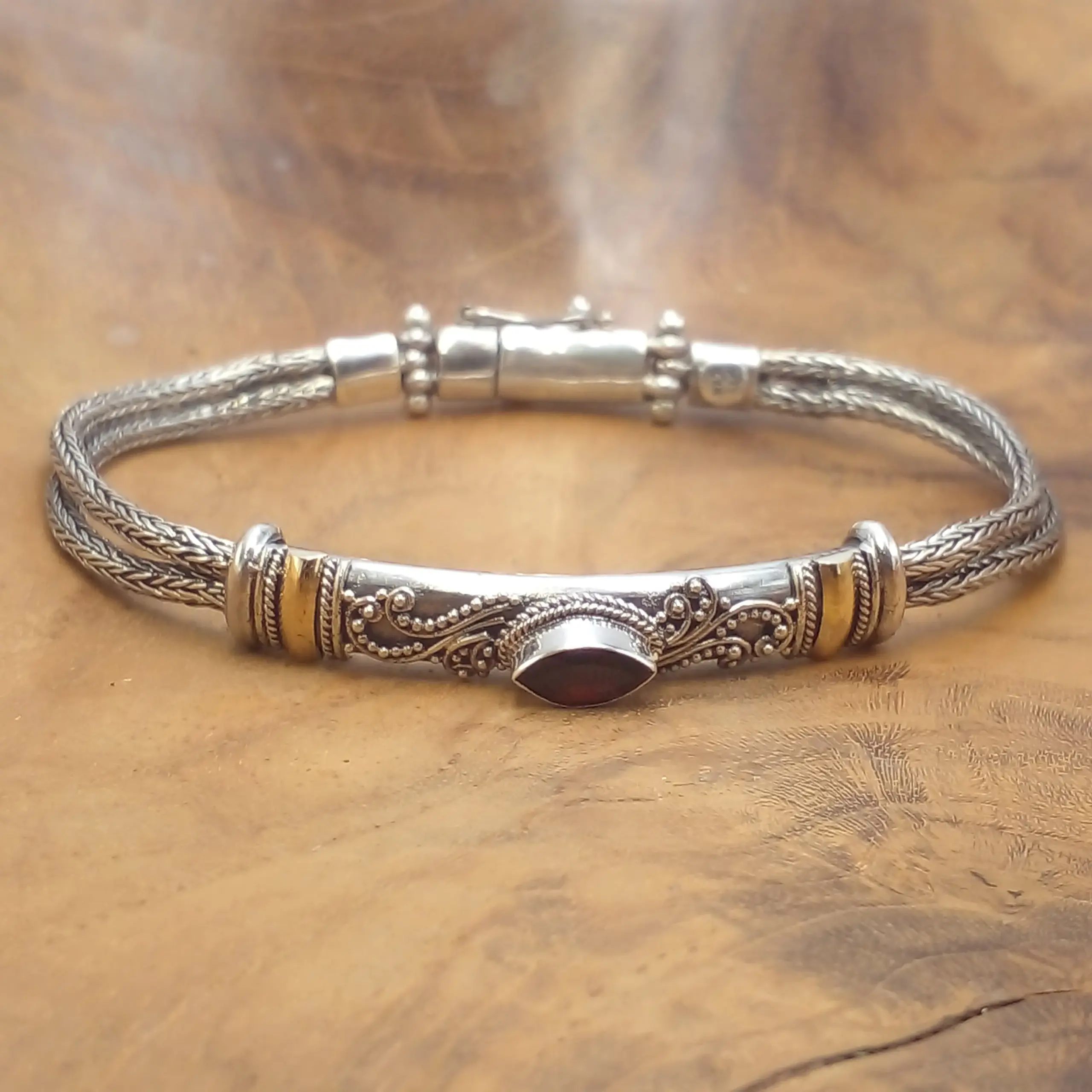 Balinese Silver Chain Bracelet B690BTZW877 - Image 1