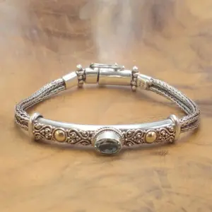 Balinese Silver Chain Bracelet B691BTZW845 - Image 1