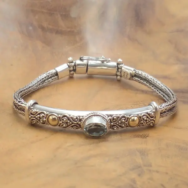 Balinese Silver Chain Bracelet B691BTZW845