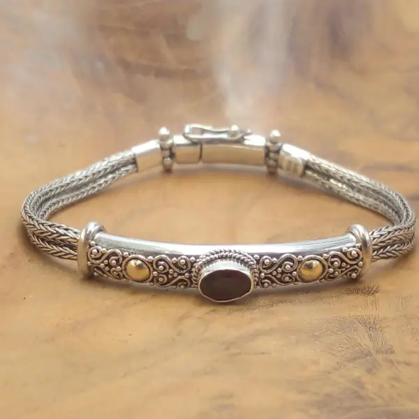 Balinese Silver Chain Bracelet B691BTZW845