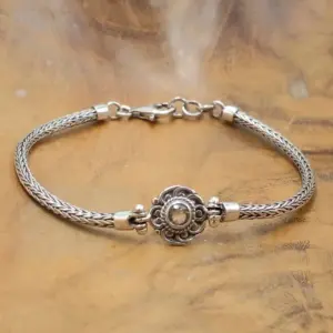 Women's Silver Round Chain Bracelet B701AMYW415 - Image 2