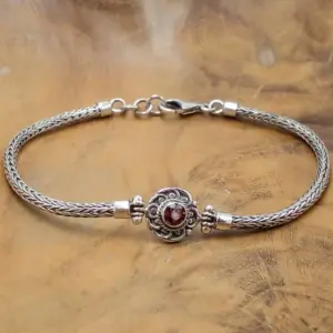 Women's Silver Round Chain Bracelet B701AMYW415 - Image 3