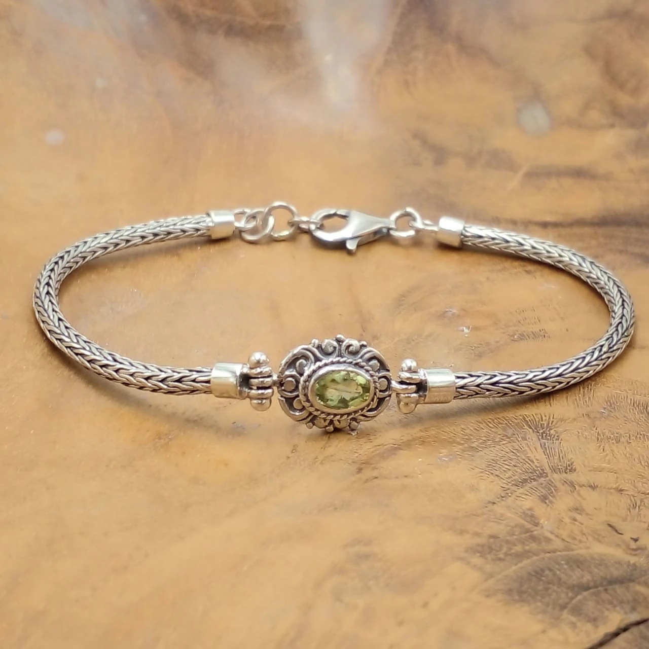 Balinese Silver Oval Chain Bracelet B702AMYW415 - Image 3
