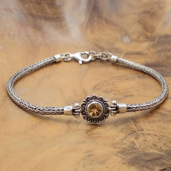 Women's Silver Flower Chain Bracelet B703AMYW415