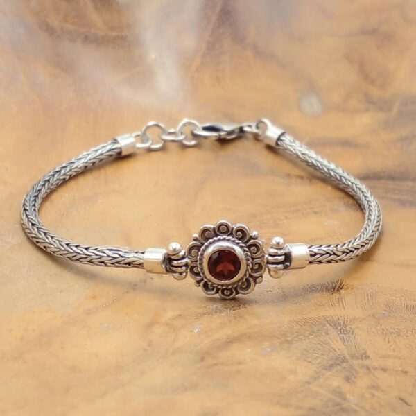 Women's Silver Flower Chain Bracelet B703AMYW415