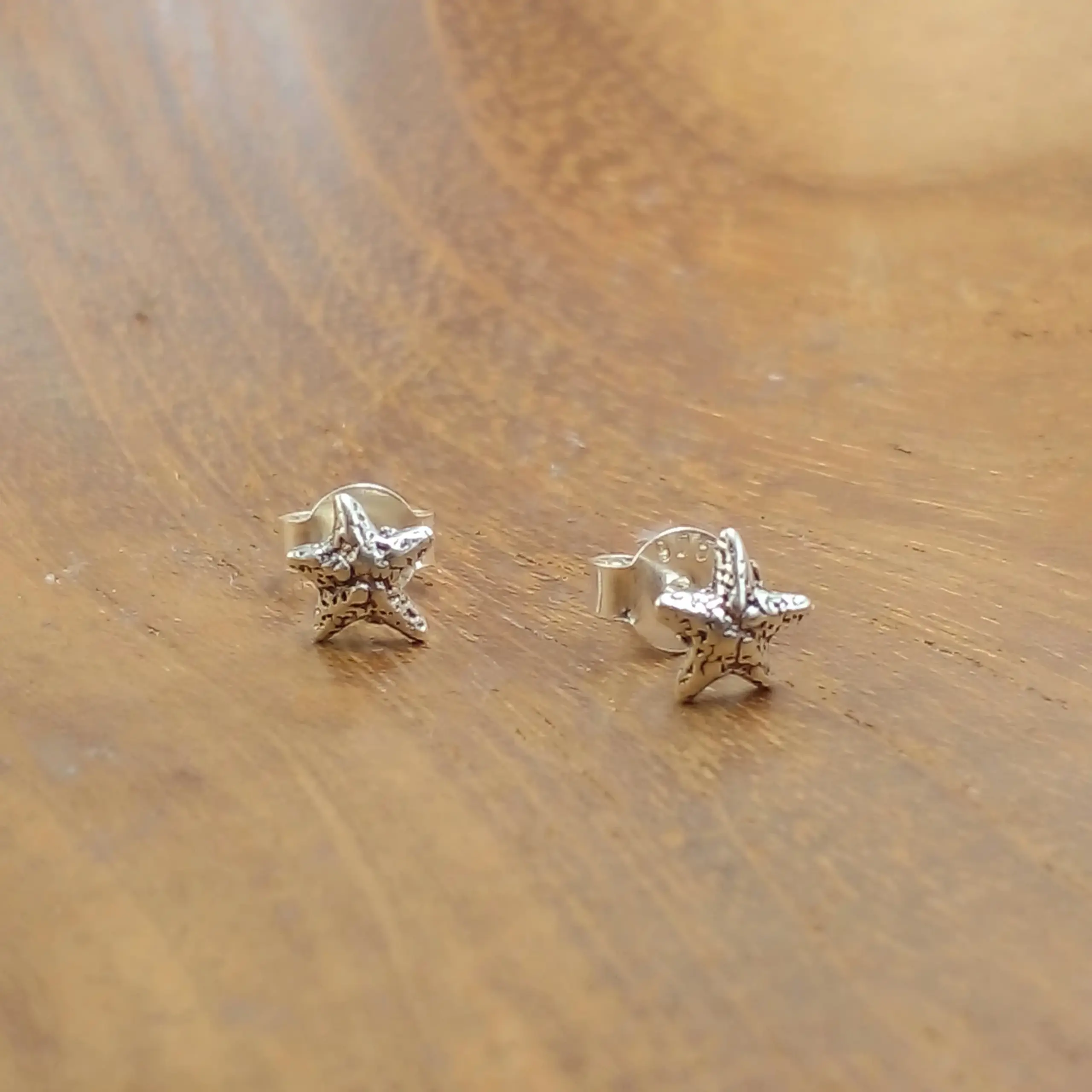 silver star stud earrings E1787W65 - Image 1