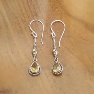 Gemstone earrings with gold E1801CTRW240 - Image 1