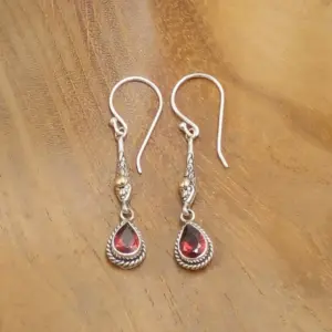 Gemstone earrings with gold E1801CTRW240 - Image 2