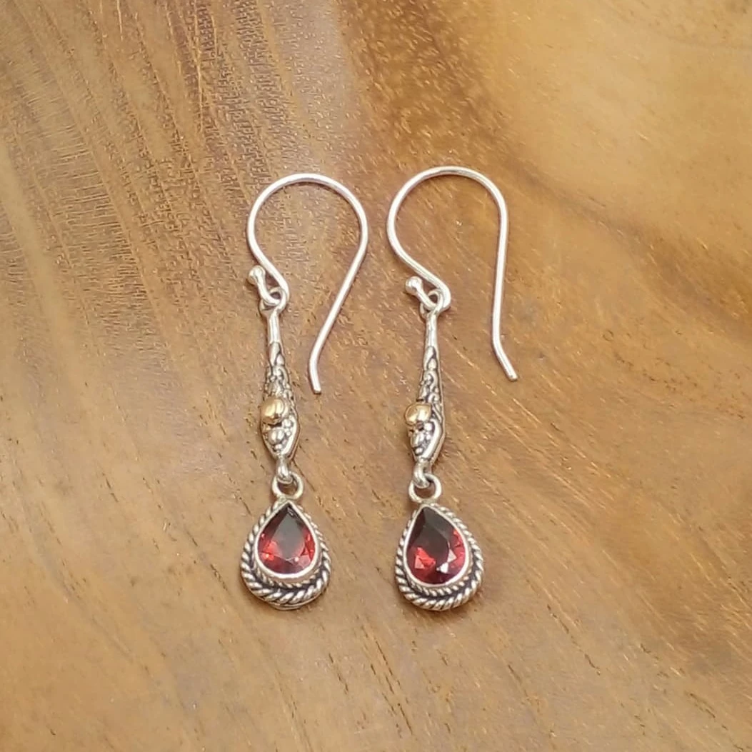 Gemstone earrings with gold E1801CTRW240 - Image 2