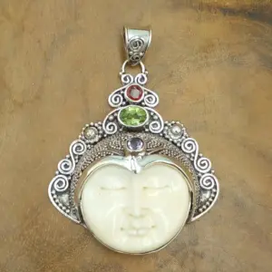 Balinese Carved Silver Pendant P807A-W618 - Image 2