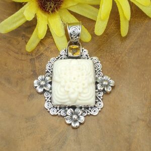 Balinese Carved Silver Pendant P817AMYW406 - Image 2