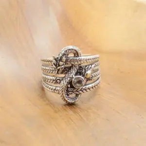 Dragon Silver Ring With Gems R680BTZW535 - Image 1