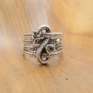 Dragon Silver Ring With Gems R680BTZW535 - Image 2