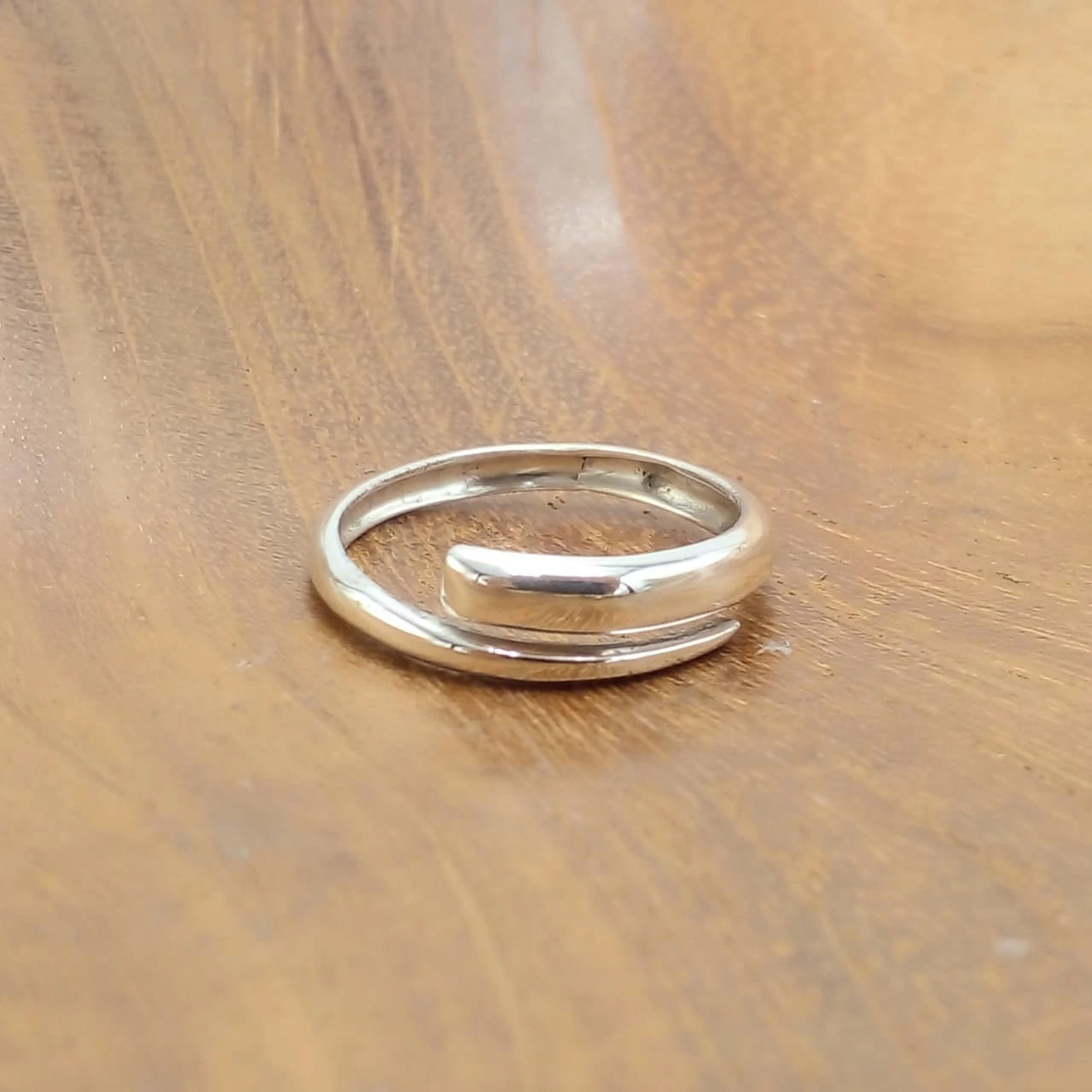 Unisex Silver Ring Harmonious Design Adjustable Wrap Ring R694W75 - Image 1