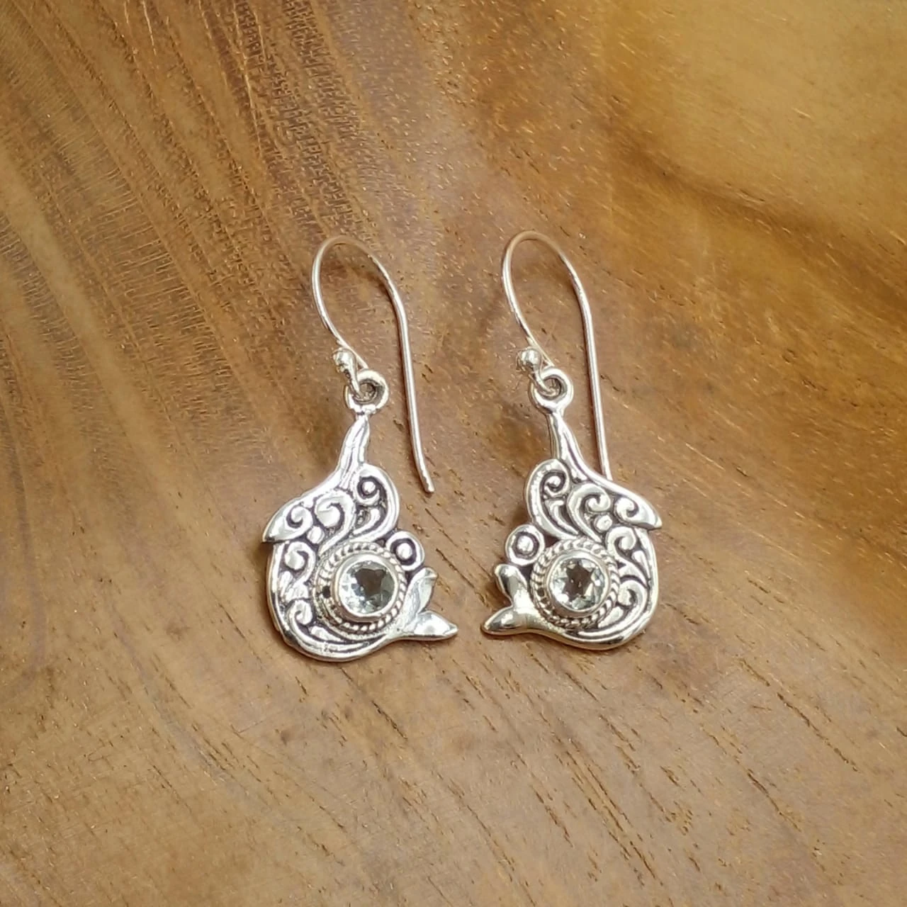 Dolphin Tail Silver Earrings E1829GRTW190