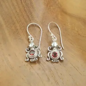 Classic Filigree Octopus Motif Silver Craft Hanging Earrings E1881AMYW190 - Image 2