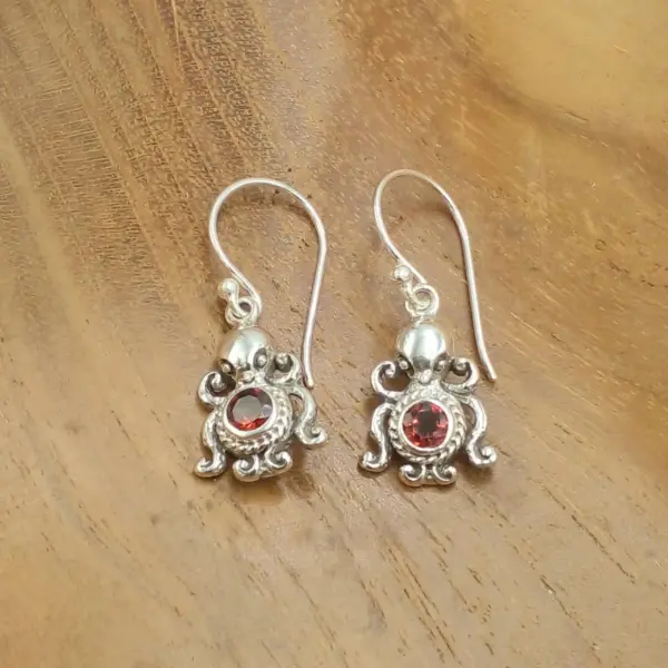 Classic Filigree Octopus Motif Silver Craft Hanging Earrings E1881AMYW190