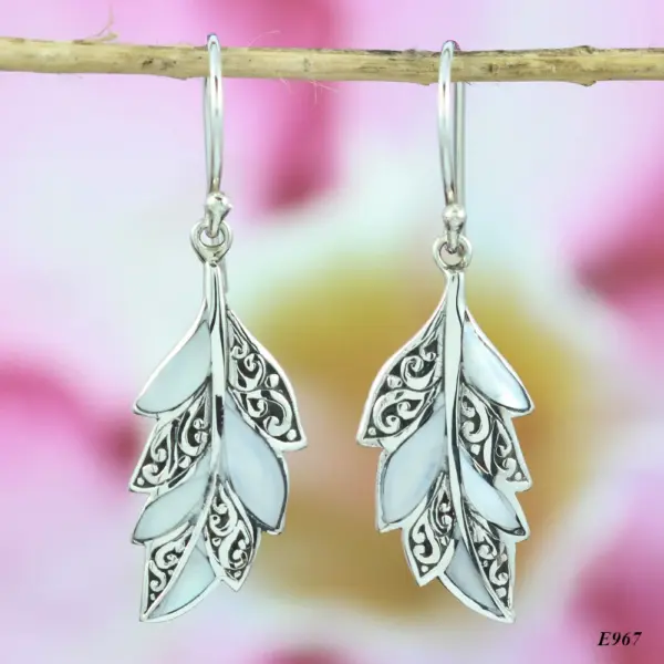 Balinese Silver Paua Shell Earrings Abalone E967ABLW200