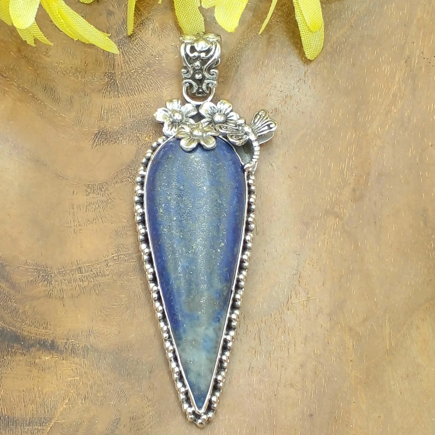 Balinese Silver Pendant with Gems P853JD-W628