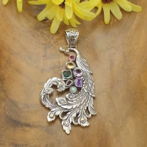Peacock Multi-Gemstone Pendant P872W942