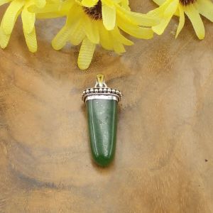 925 Silver Green Jade Tooth Pendant P874W323
